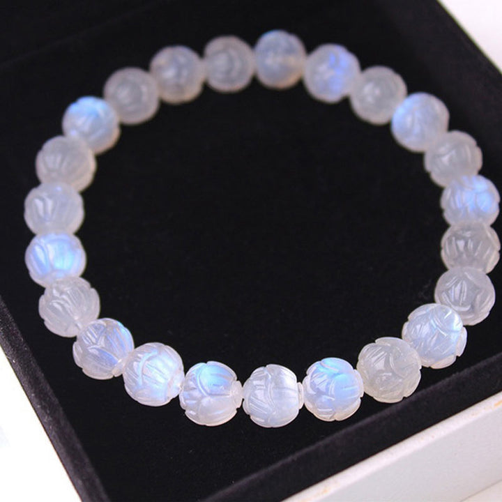 Buddha Stones Natural Moonstone Lotus Love Bracelet - image 7