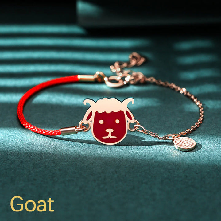 Buddha Stones 925 Sterling Silver Color-changing Chinese Zodiac Luck Protection Red String Chain Bracelet - Goat(Wrist Circumference 14-15cm) - image 21