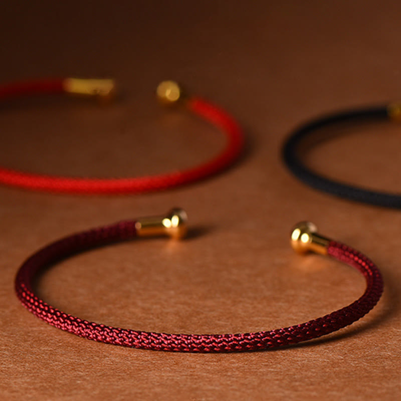 Buddha Stones Simple Design Handmade Luck Braid String Cuff Bracelet - image 9