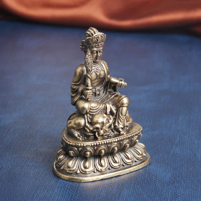 Manjusri Bodhisattva Serenity Copper Statue Decoration - image 1