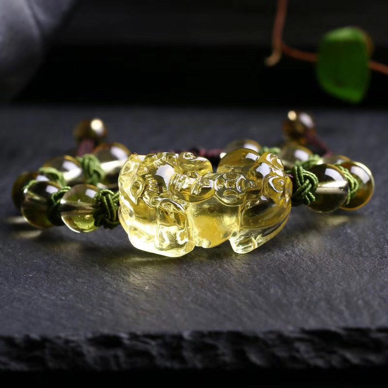Buddha Stones Natural Citrine Pixiu Wealth Protection Bracelet - image 1