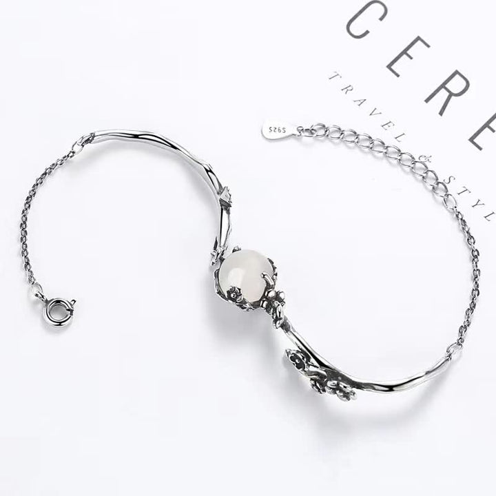 Buddha Stones "Sending Grace and Harmony"Plum Blossom Chalcedony Bracelet Includes Gift Message Card - image 15