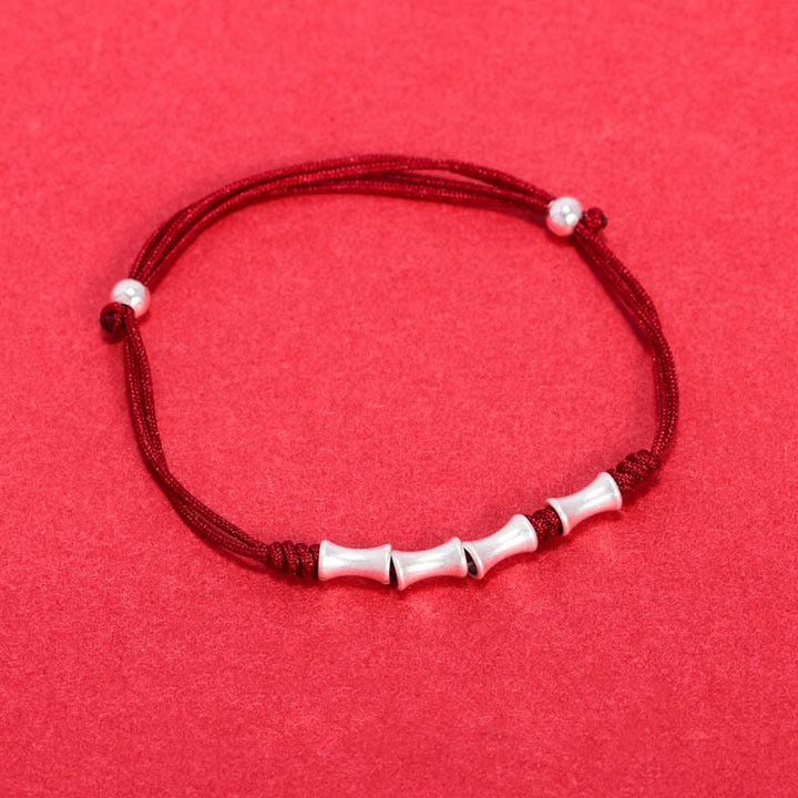 Buddha Stones 925 Sterling Silver Bamboo Design Protection Luck Braided Bracelet - image 15
