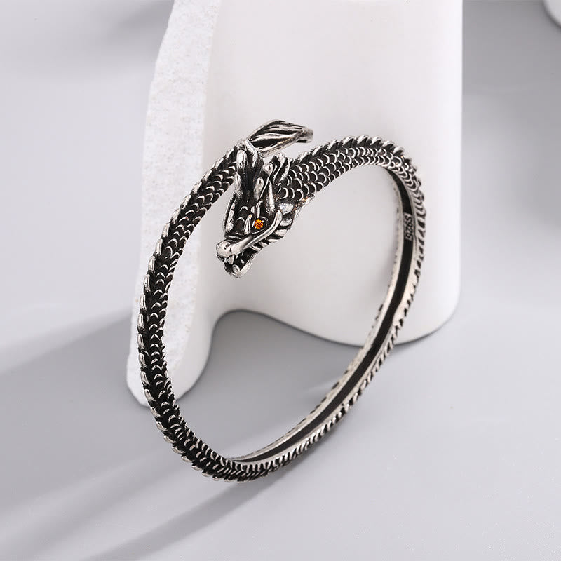 Buddha Stones Dragon Scales Pattern Luck Protection Bracelet Bangle - 58mm - image 1