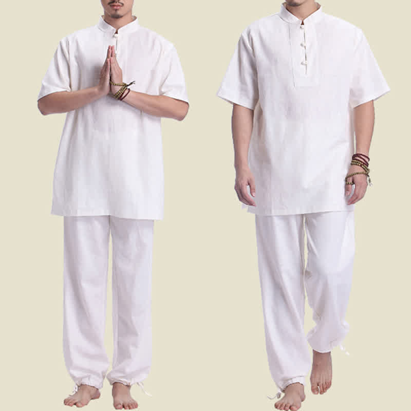 Spiritual Zen Meditation Prayer Practice Cotton Linen Clothing Men's Set - image 4
