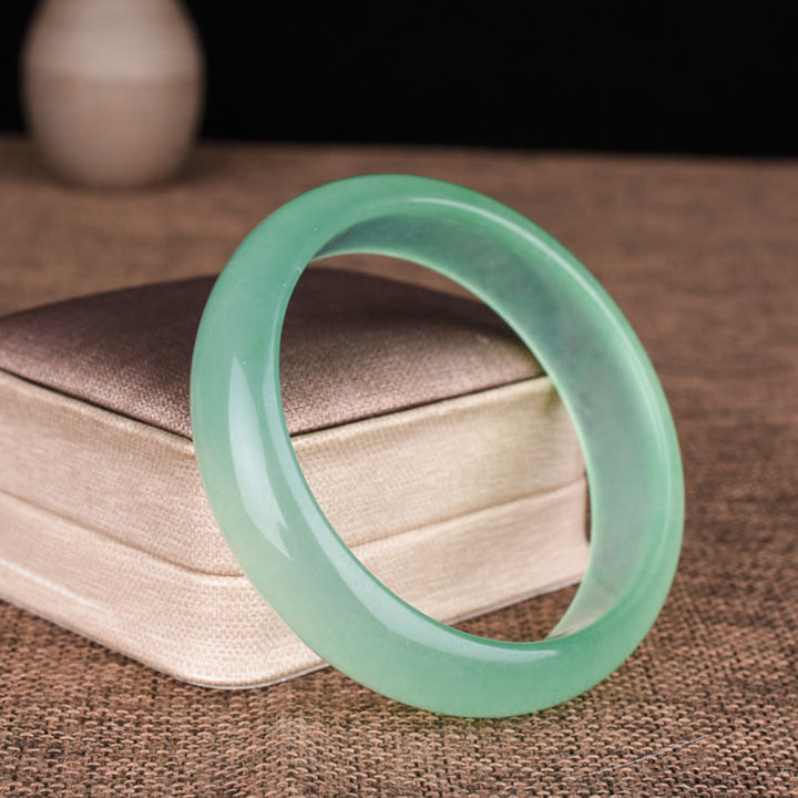 Buddha Stones Natural Jade Luck Healing Prosperity Bangle Bracelet - image 5