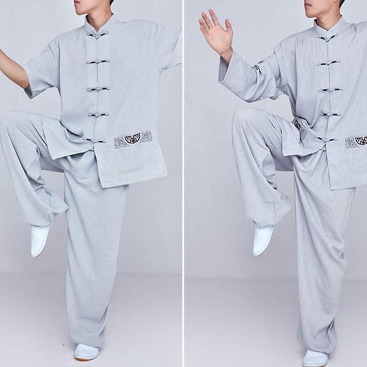 Buddha Stones Meditation Zen Prayer Spiritual Tai Chi Qigong Practice Unisex Embroidery Clothing Set - image 29