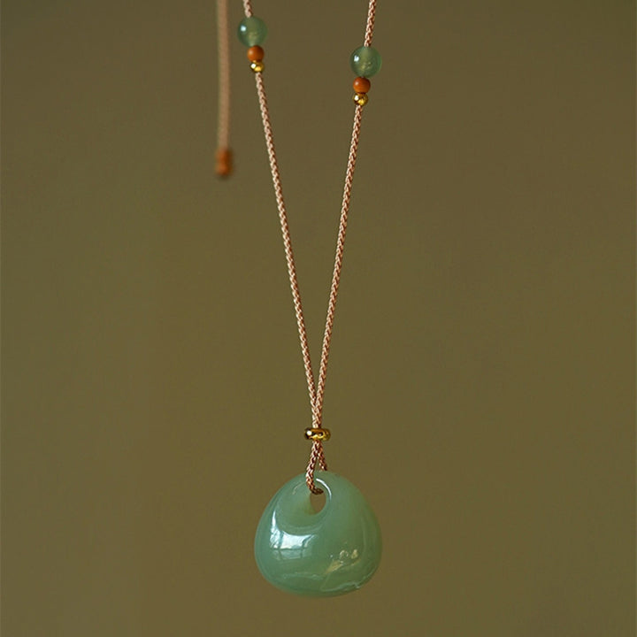 Buddha Stones Natural Jade Luck Prosperity Necklace Pendant - image 7