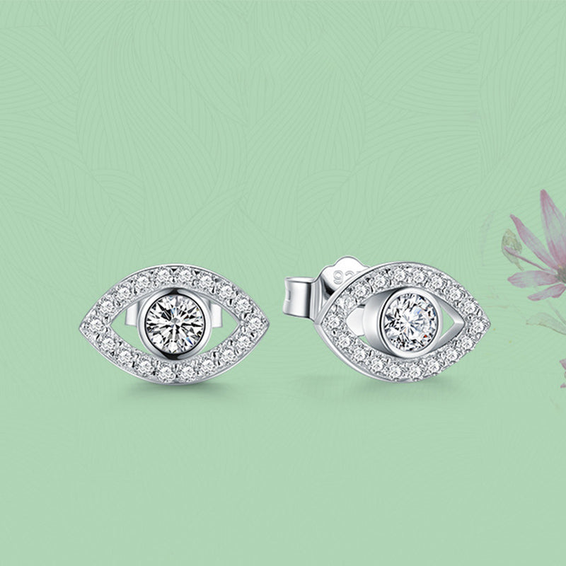 Buddha Stones 925 Sterling Silver Evil Eye Symbol Protection Stud Earrings - image 7