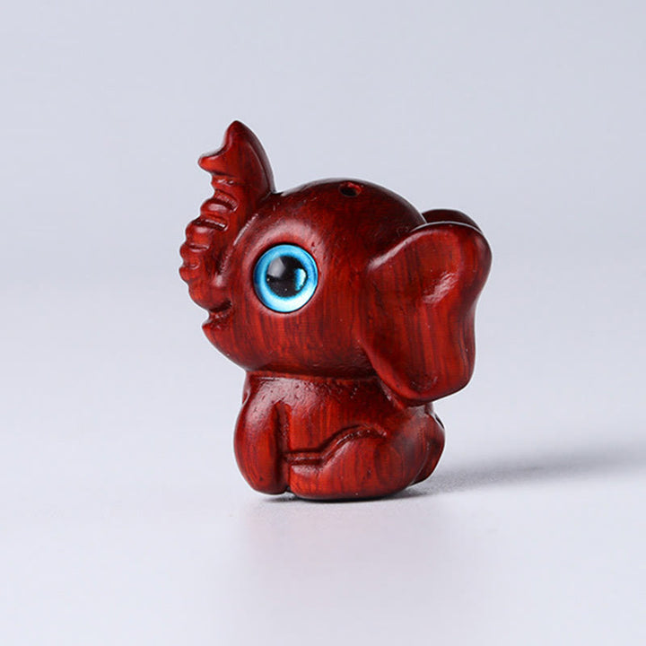Buddha Stones Sandalwood Small Leaf Red Sandalwood Green Sandalwood Lucky Mini Elephant Carved Protection Decoration - image 21