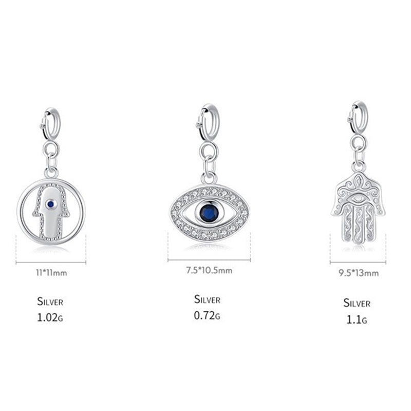 925 Sterling Silver Evil Eye Hamsa Symbol Prosperity Luck Chain Necklace Pendant - image 11