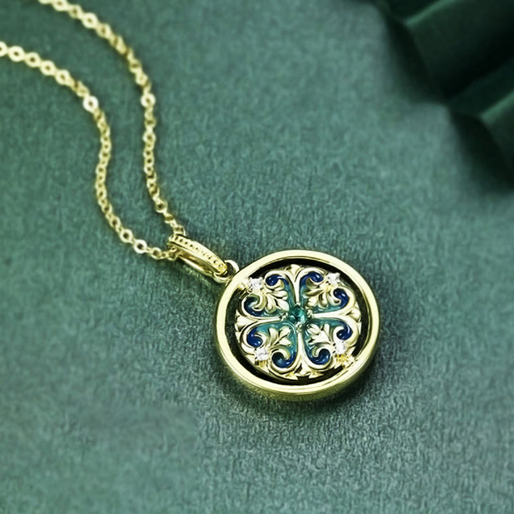 Buddha Stones 925 Sterling Silver Lotus Flower Floral Zircon Enlightenment Rotatable Necklace Pendant - image 3