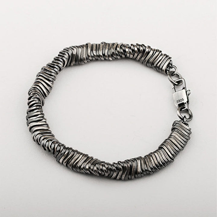 Buddha Stones 925 Sterling Silver Vintage Twisted Design Wealth Healing Chain Bracelet - image 5