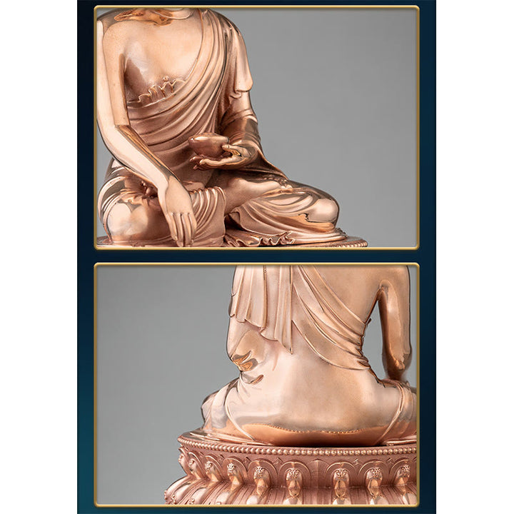 Gautama Shakyamuni Buddha Figurine Serenity Copper Statue Home Decoration - image 7