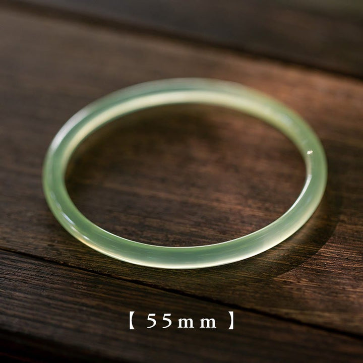 Buddha Stones Natural Green Chalcedony Strength Courage Cuff Bangle Bracelet - 55mm - image 7