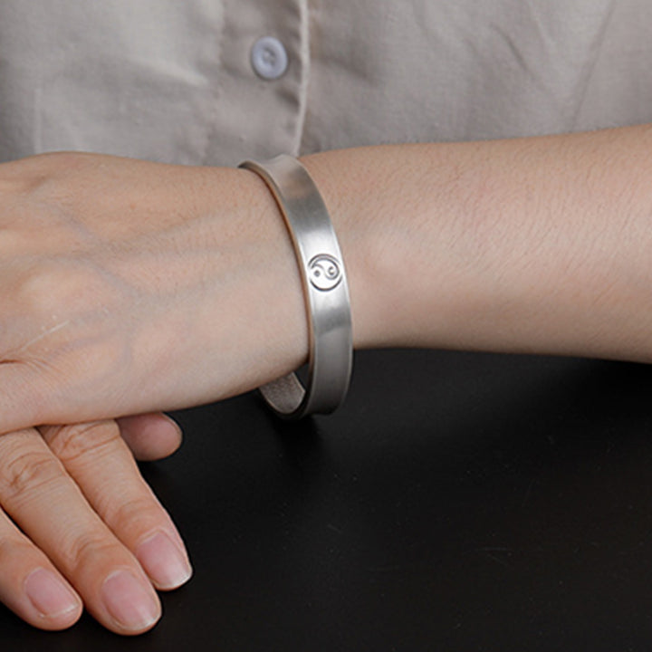 Buddha Stones 999 Sterling Silver Yin Yang Auspicious Clouds Balance Harmony Bracelet - image 11