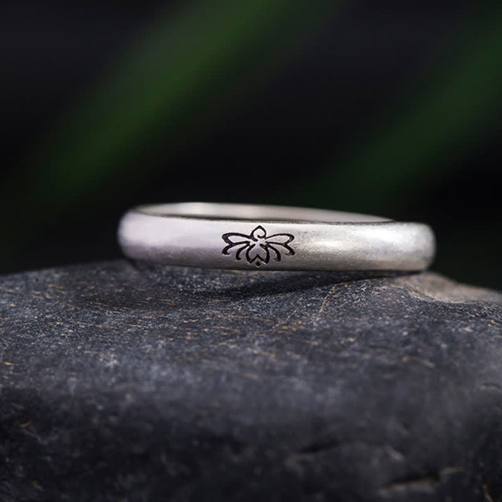 925 Sterling Silver Lotus Flower Enlightenment Ring - image 2