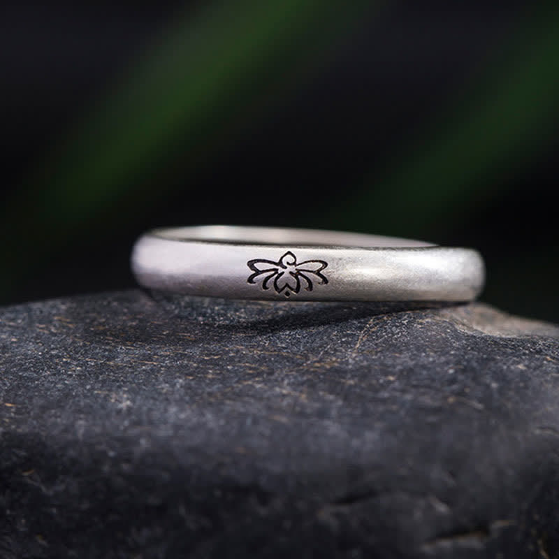 925 Sterling Silver Lotus Flower Enlightenment Ring - image 2