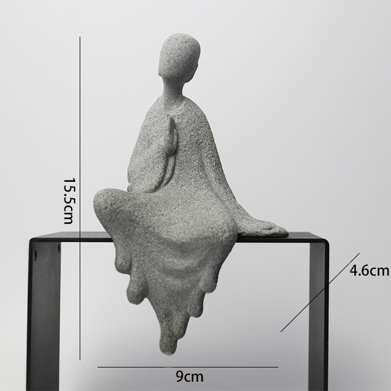 Buddha Stones Meditation Buddha Monk Serenity Home Decoration - Large Sitting Buddha 9*4.6*15.5cm - image 21