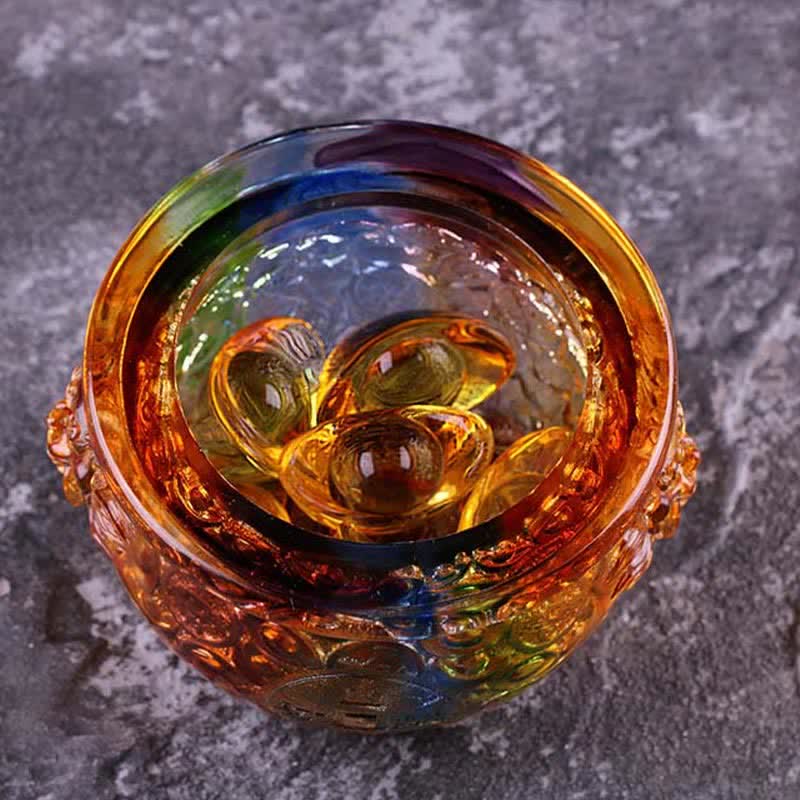 Handmade Liuli Crystal Treasure Bowl Art Piece Home Decoration - image 12