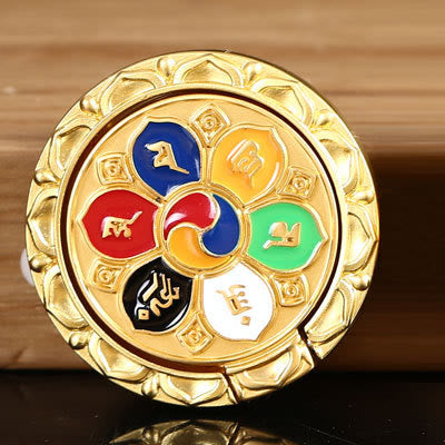 Tibetan Om Mani Padme Hum Peace Phone Ring Bracket Universal Phone Holder Decorations - Colorful Six-Character Mantra - image 2