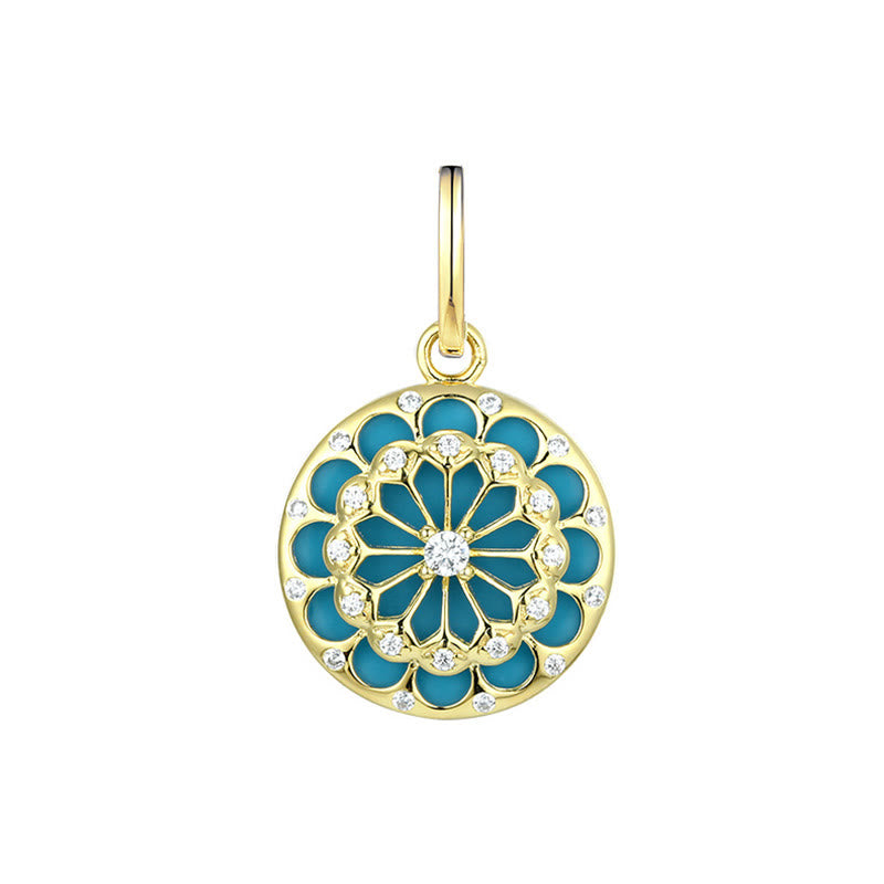 Buddha Stones 925 Sterling Silver Round Turquoise Zircon Protection Strength Necklace Pendant - image 8