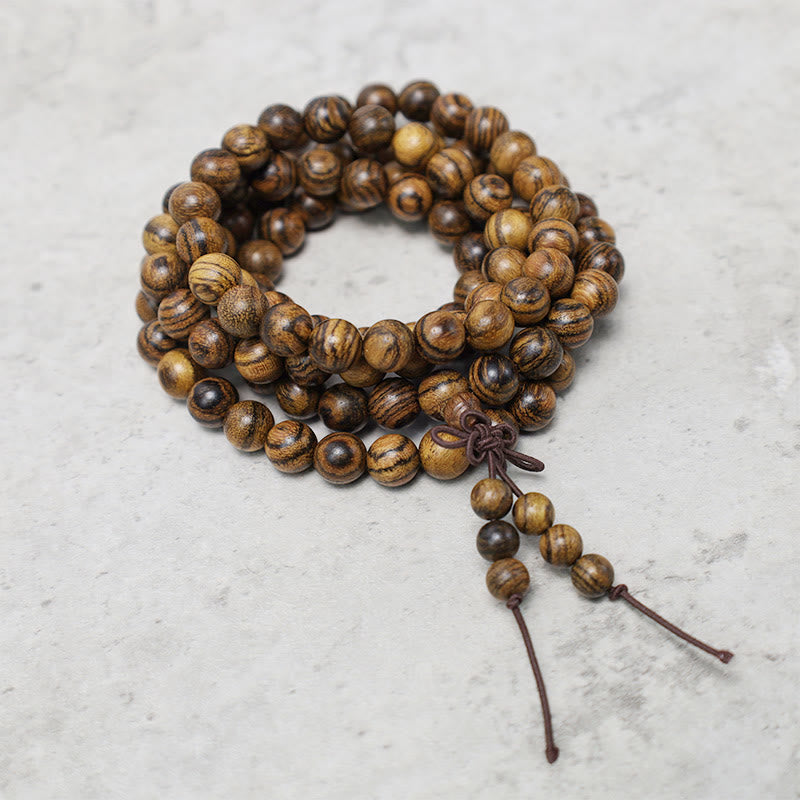 Buddha Stones 108 Mala Beads Bracelet Prayer Meditation Sandalwood Elastic - image 21