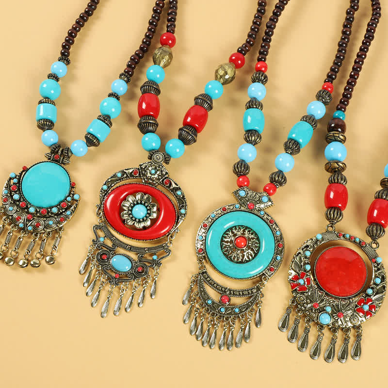 Tibetan Retro Beads Tassel Hair Decoration Hair Accessories - image 2