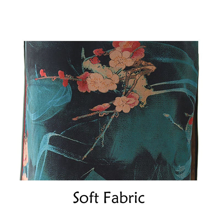 Buddha Stones Vintage Pink Flowers Print Cheongsam Dress Women's Qipao Dress - image 8