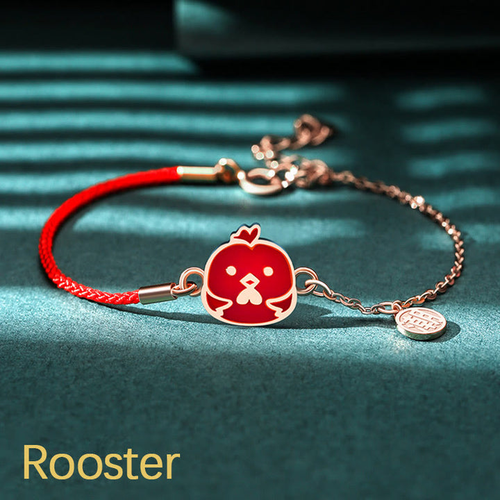 Buddha Stones 925 Sterling Silver Color-changing Chinese Zodiac Luck Protection Red String Chain Bracelet - Rooster(Wrist Circumference 14-15cm) - image 23
