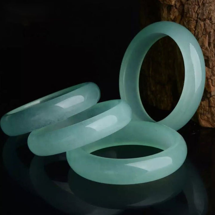 Buddha Stones Natural Jade Luck Healing Prosperity Bangle Bracelet - image 1