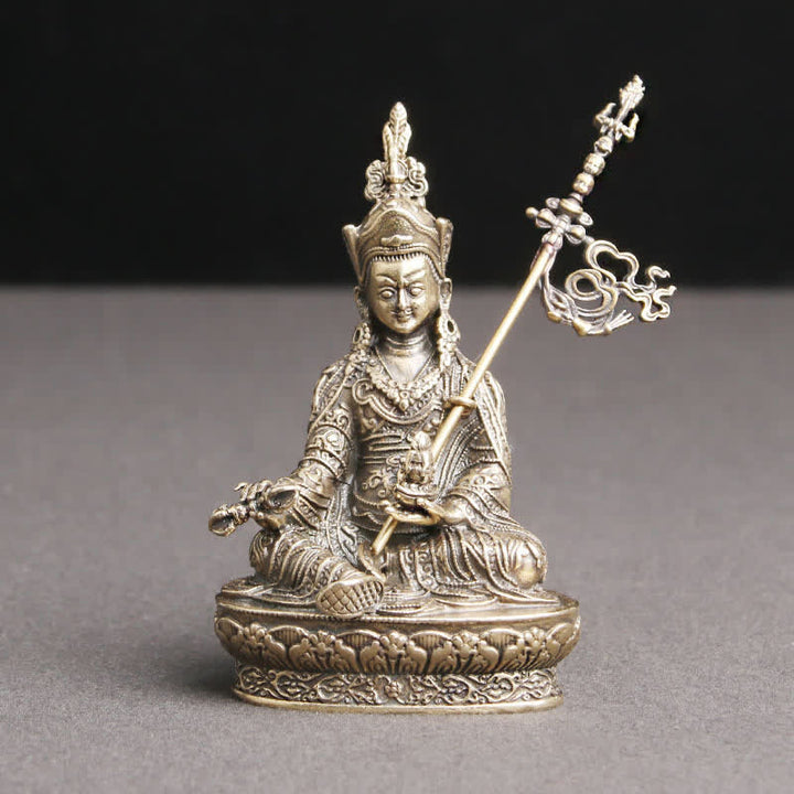 Padmasambhava Buddha Figure Serenity Copper Statue Decoration Temple Ornament - image 5