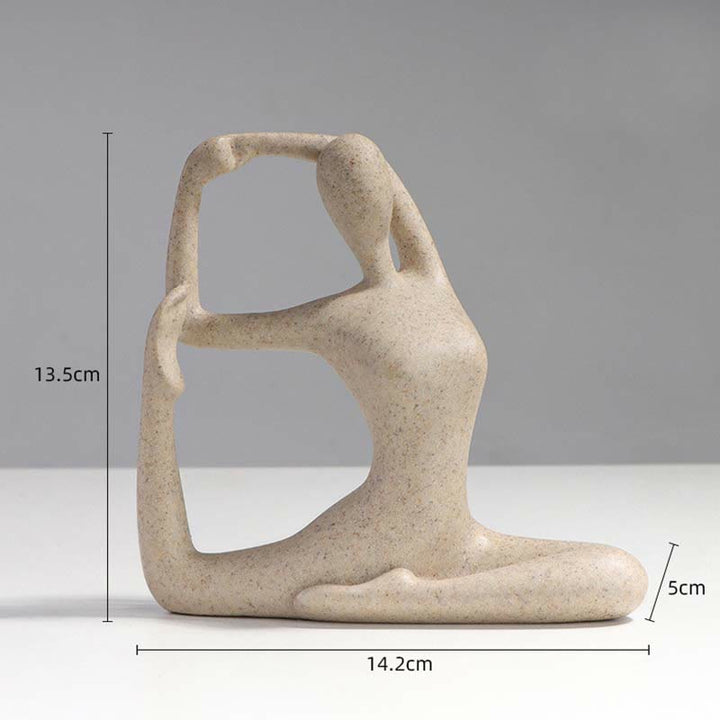 Abstract Yoga Meditating Exercise Resin Spiritual Figurine Sculpture Desk Decoration - Yoga 14.2*5*13.5cm - image 1