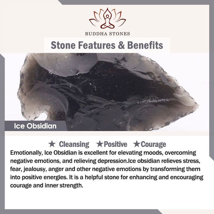 Buddha Stones Natural Ice Obsidian Silver Sheen Obsidian Cute Cat Positive Bracelet - image 6