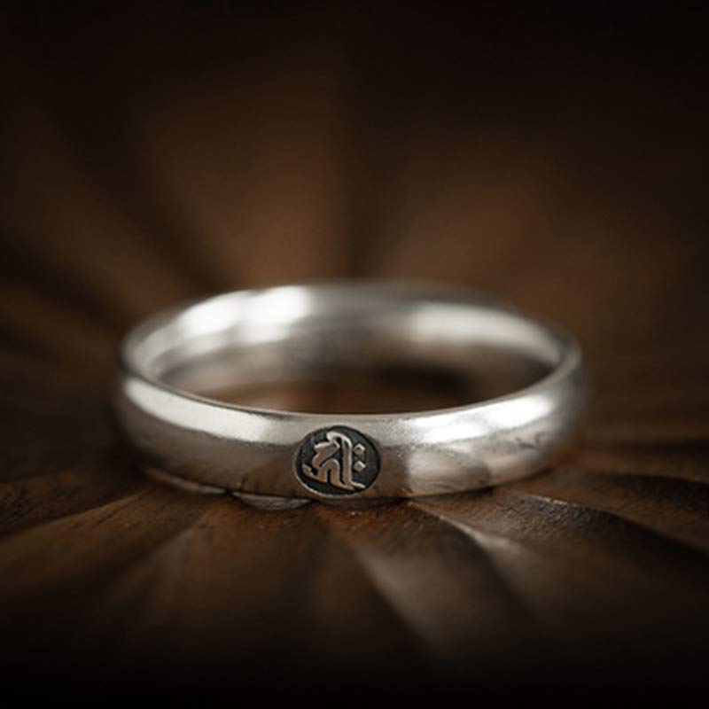 Buddha Stones 925 Sterling Silver Chinese Zodiac Natal Buddha Blessing Couple Ring - image 25