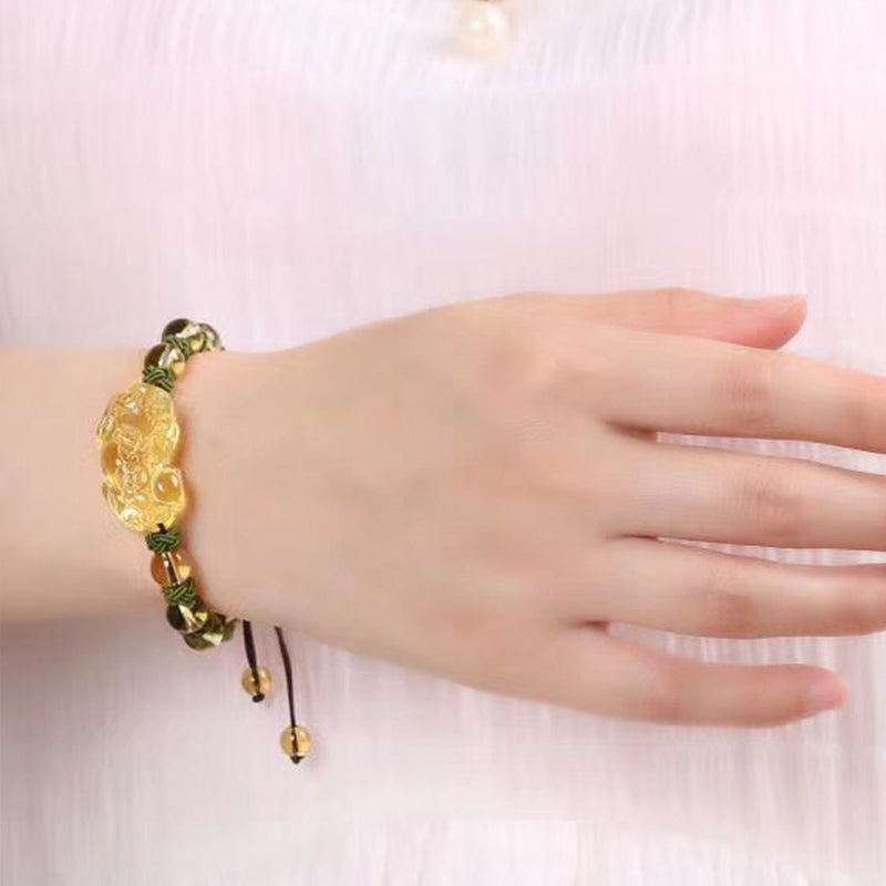 Buddha Stones Natural Citrine Pixiu Wealth Protection Bracelet - image 4