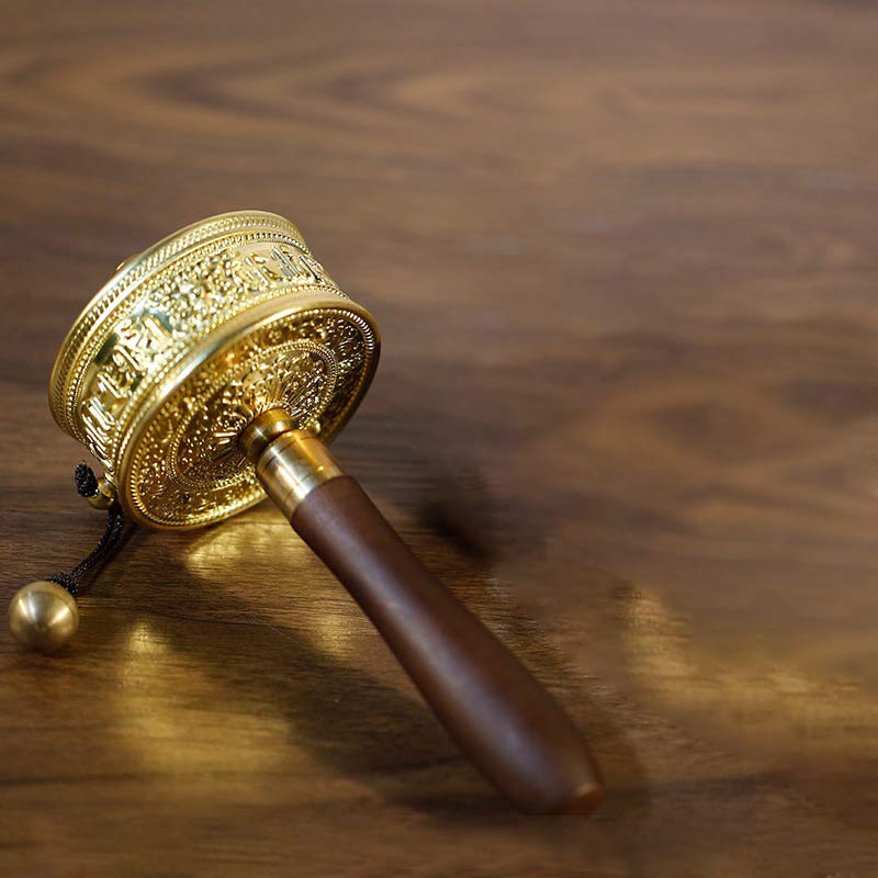 Tibetan Prayer Wheel Six True Words Sandalwood Healing Decoration - image 1