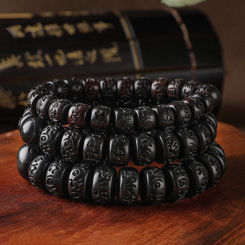 Buddha Stones Tibetan Lightning Strike Wood Protection Bracelet - image 1