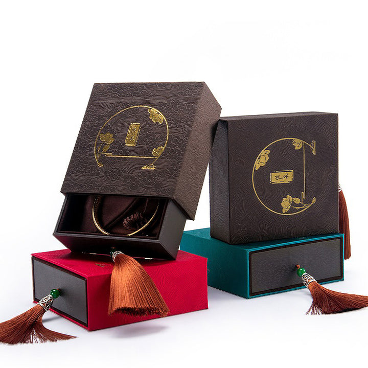 Vintage Lotus Jewelry Storage Box Tassels Gift Box - image 8