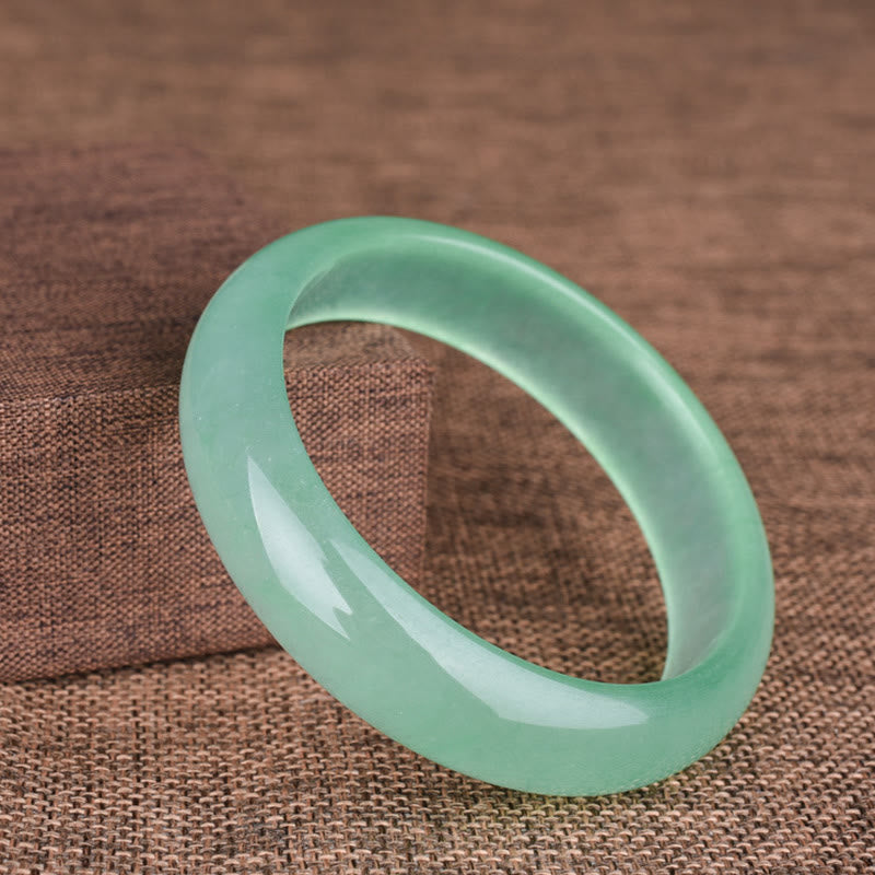Buddha Stones Natural Jade Luck Healing Prosperity Bangle Bracelet - Green - 60-62mm - image 2