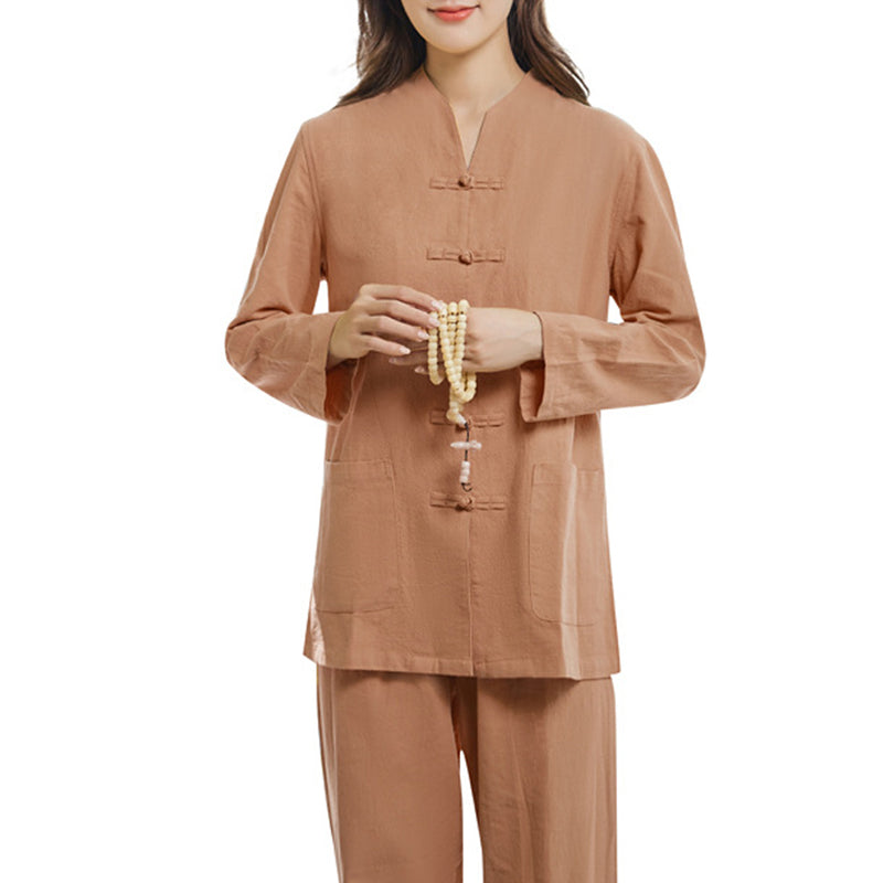 Spiritual Zen Practice Yoga Meditation Prayer Uniform Cotton Linen Clothing Women's Set - image 12
