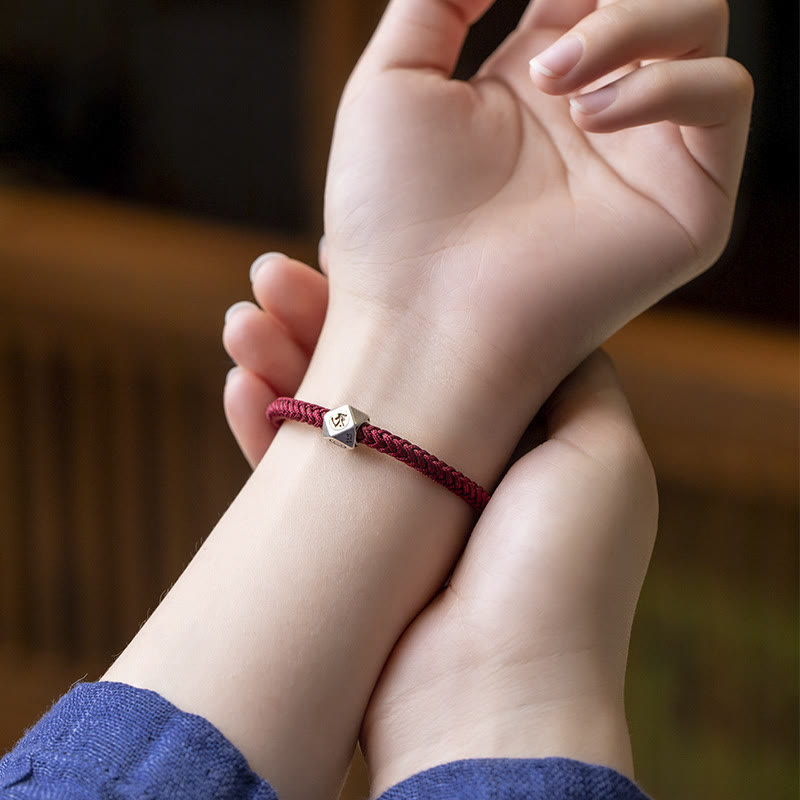 Buddha Stones 925 Sterling Silver Handmade Chinese Zodiac Natal Buddha Luck Protection Braided String Bracelet - image 6