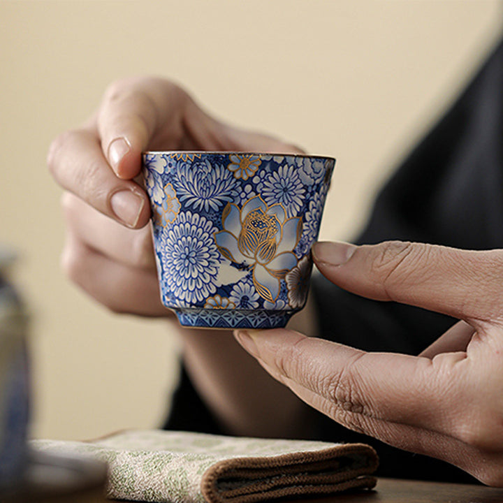 Buddha Stones Lotus Chrysanthemum Plum Blossom Flower Teacup Kung Fu Tea Cup Teapot