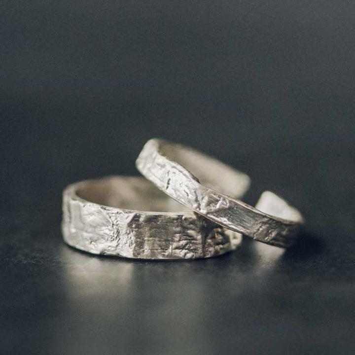 925 Sterling Silver Simple Design Blessing Couple Ring - image 0