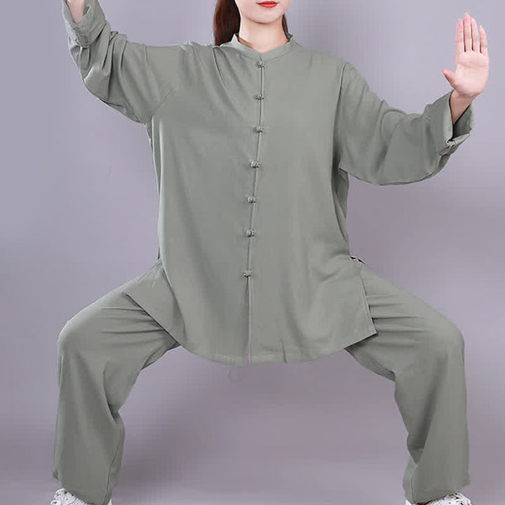 Tai Chi Qigong Meditation Prayer Spiritual Zen Practice Unisex Cotton Linen Clothing Set