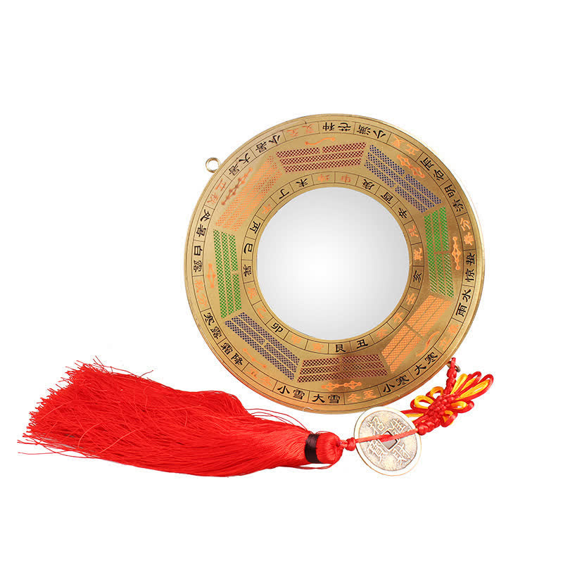 Feng Shui Bagua Map Copper Coin Chinese Knotting Balance Energy Map - image 0