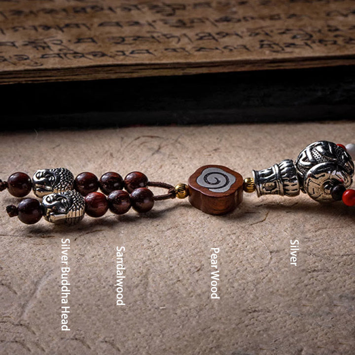 Buddha Stones Tibetan 108 Mala Beads Bodhi Seed Buddha Head Nine Palaces Eight Diagrams OM Wisdom Bracelet