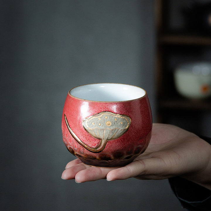 Buddha Stones Lotus Pod Engraved Teacup Kung Fu Tea Cup