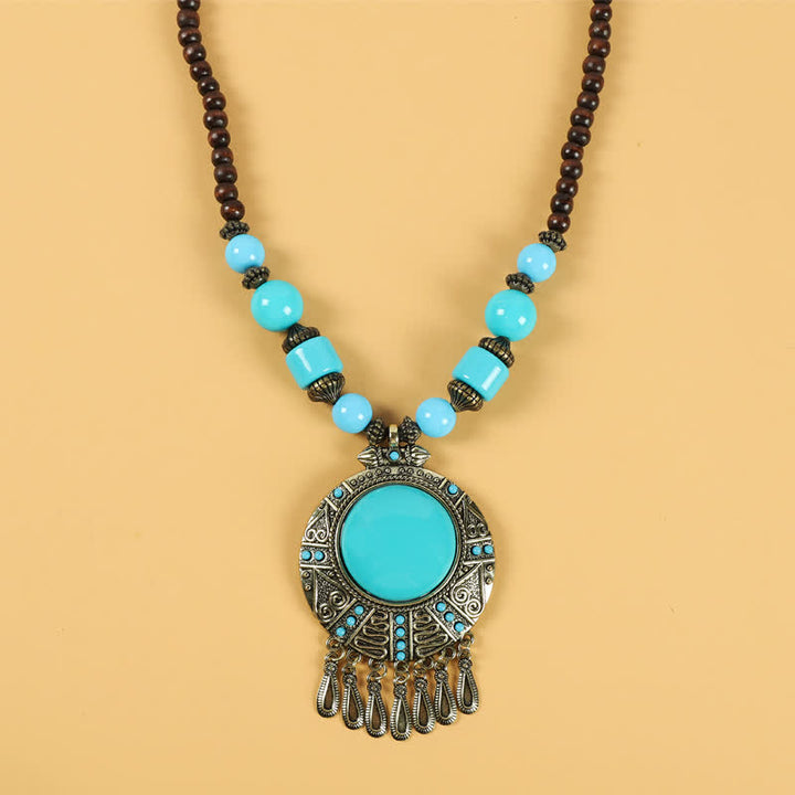 Tibetan Retro Beads Tassel Hair Decoration Hair Accessories - Water Drop-Blue - image 14