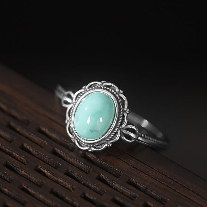 925 Sterling Silver Tibetan Turquoise Red Agate Protection Ring - image 3